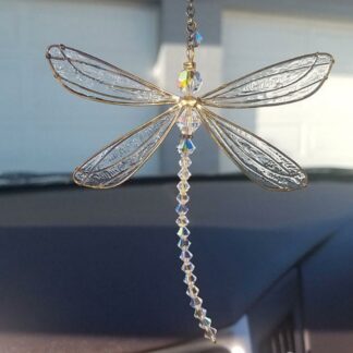 Creative Metal Wing Dragonfly Crystal Sun Catcher Wind Chime