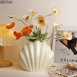 Creative Luxury Ceramic SeaShell Vase Decoration