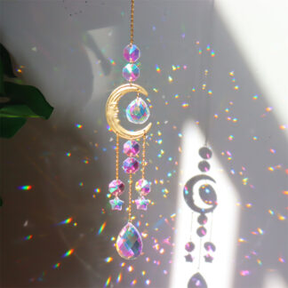 Crystals Moon Prism Metal Frame Lighting Ball Jewelry Curtains