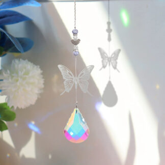 Hanging Butterfly Crystal Wind Chimes Sun Catchers