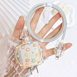 Cute Cartoon Cable Protector For iPhone 14 13 12 Pro Max 18W/20W US Adapter Fast Charger Case Lightning Cable Protective Cover