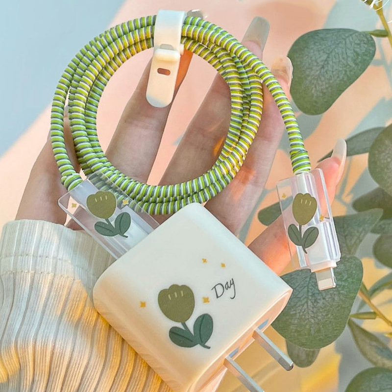 Cute Charger Protector Transparent Print Charger Case