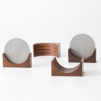 Espresso-Puck Screen Walnut-Stand Coffee Reusable Filter