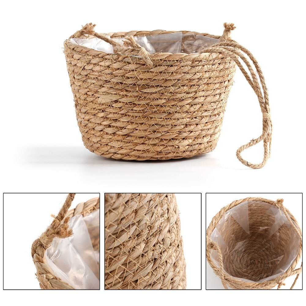 Garden Hanging Planter Macrame Plant Storage Basket Jute Rope Woven Indoor Outdoor Flower Pot Holder Plant Hangers Home Decor - Image 5