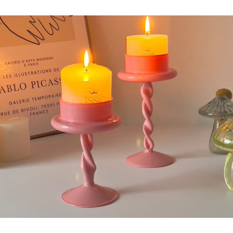 Romantic Glass Candlestick Candle Cup Decoration - Image 2