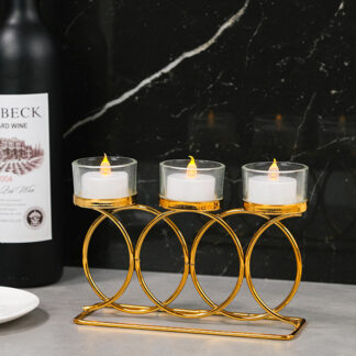 Nordic Romantic Gold Metal Candlestick Holders Decoration