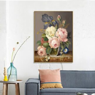 Pink Flower Kits Handpainted Picture By Number