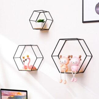 Hexagonal Floating Shelf For Wall 1pcs Shelf Decor Wall Organizer Iron Stand Grid Decoration Wall Wall Shelf Decore Home