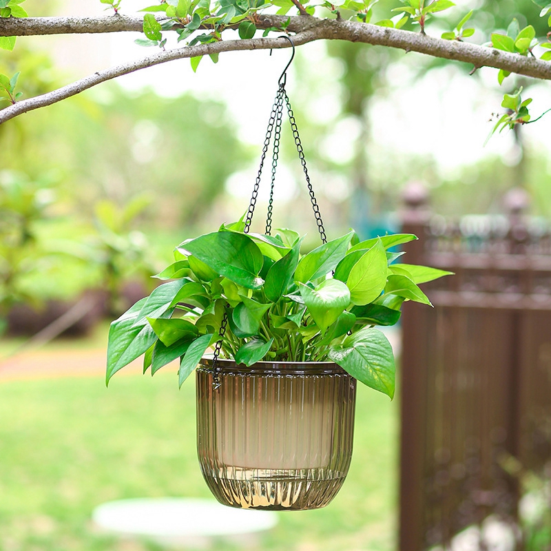 Hydroponic Self Watering Hanging Plastic Flowerpot Planter - Image 4