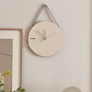 INS Nordic Round Wooden Silent Wall Clock Minimalist Home Decor