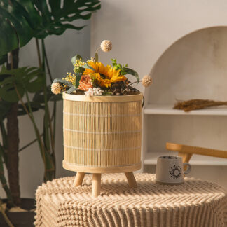 Indoor Simple Rattan Woven Storage Flower Plants Stand