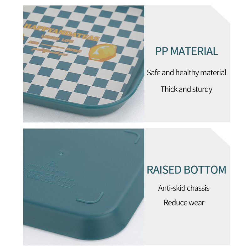 Ins Cute Plaid Dinner Plates Dessert Dishes Home Decorative, 4PCS/Set - Image 7