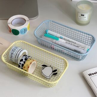 Iron Storage Basket for Desktop Durable Sundries Organize Baskets