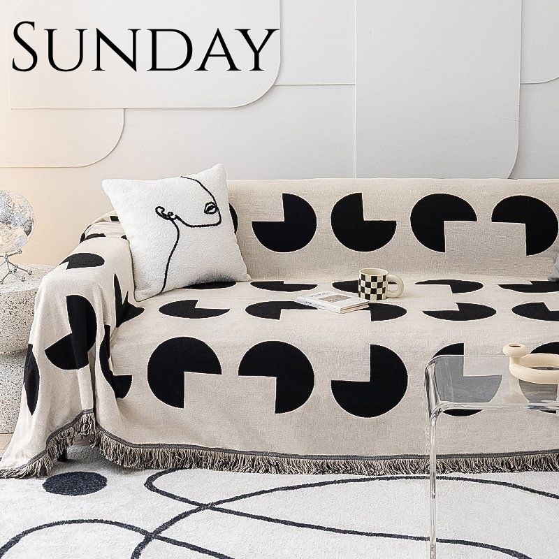 Classic Irregular Circle Throw Blanket for Creative Sofa Cover Ins Household Decor - Image 2