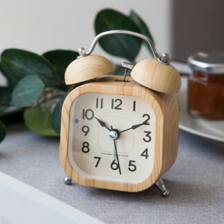 Simple Retro Bedside Bed Wooden Silent Alarm Clock