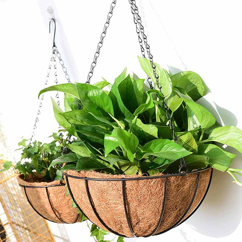 Metal Hanging Basket For Plants Flower Garden Pot - Image 2