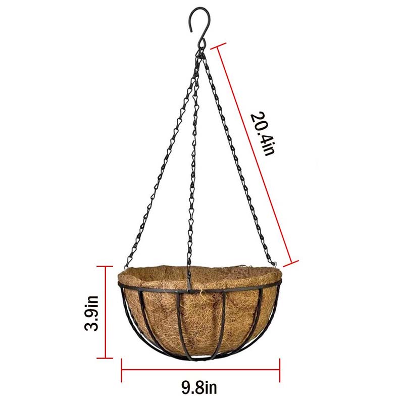 Metal Hanging Basket For Plants Flower Garden Pot - Image 5