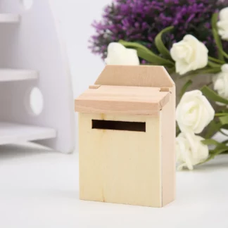 Miniature Wooden Blank Flip Mail Box Outside Decoration