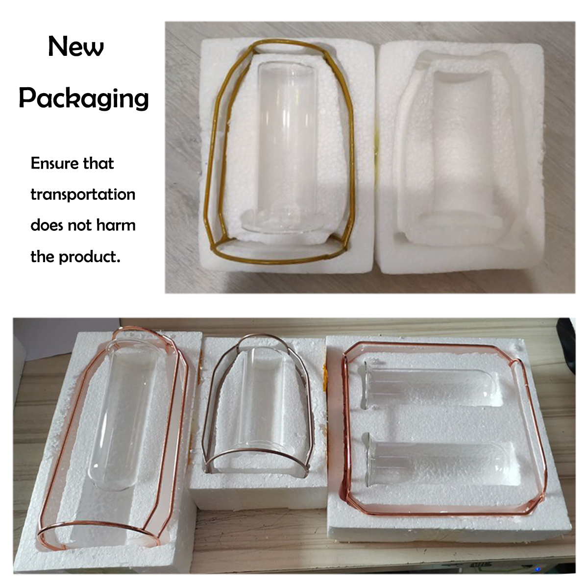 2PCS Hydroponic Golden Iron Line Glass Vase - Image 5