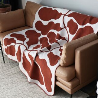 Nordic Abstract Style Knitted Plush Throw Blanket Sofa Cover