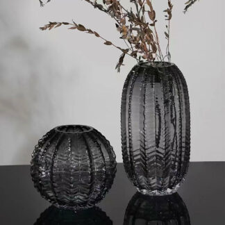 2PCS Modern Luxury Glass Vase For Minimalist Home Decoration