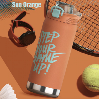 Large Capacity Stainless Steel Thermos Tumbler Bottle, Orange