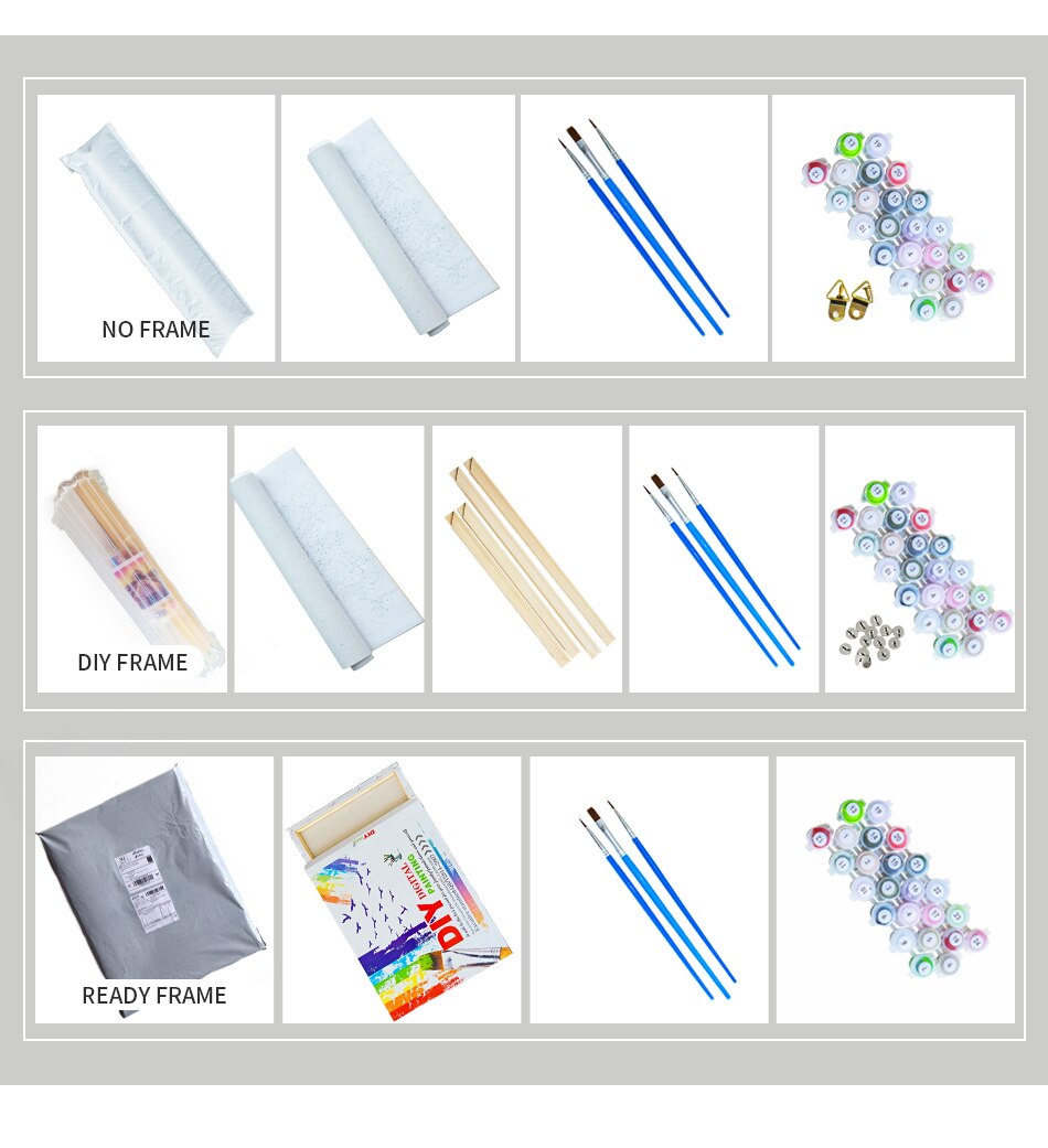 Painting By Numbers Blue Handpainted Flowers Bloom - Image 2