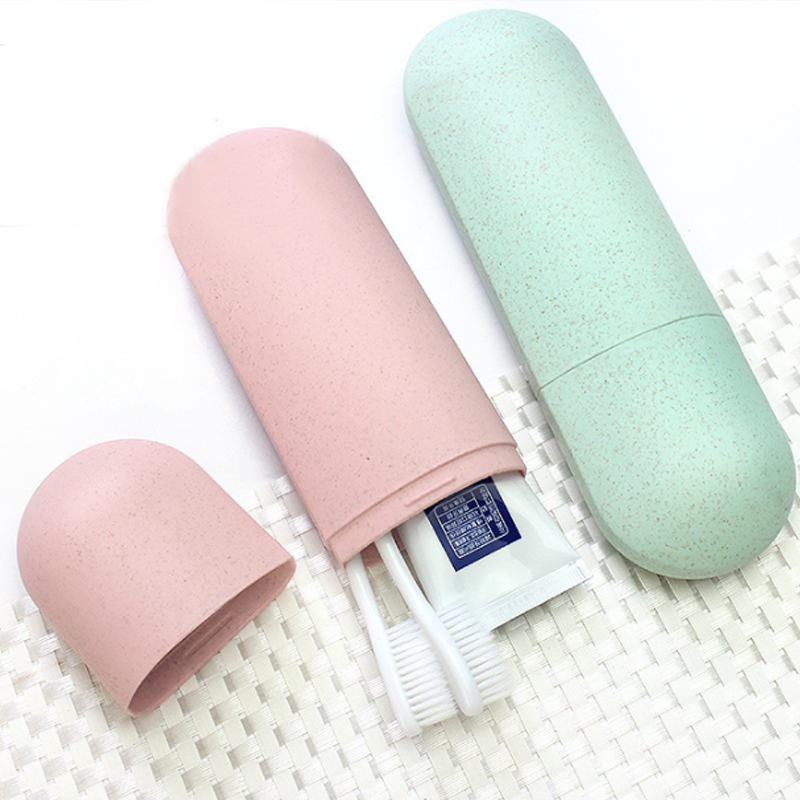 Portable Toothbrush Case Eco Wheat Straw Toothbrush Toothpaste Organizer - Image 2