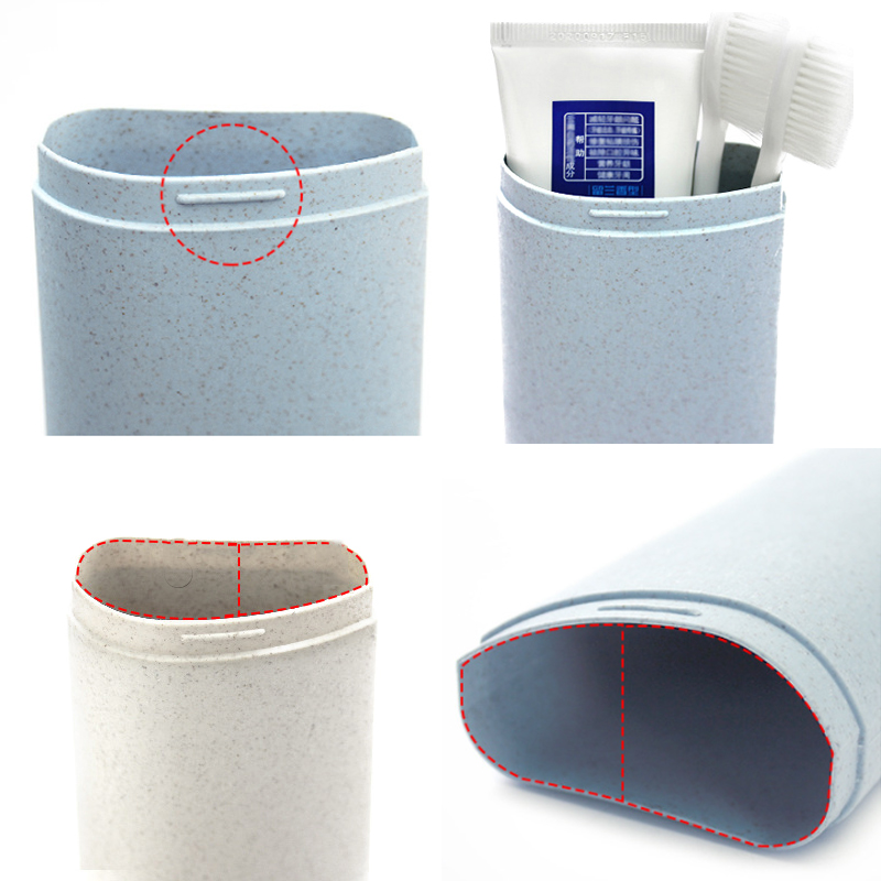 Portable Toothbrush Case Eco Wheat Straw Toothbrush Toothpaste Organizer - Image 4