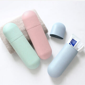Portable Toothbrush Case Eco Wheat Straw Toothbrush Toothpaste Organizer