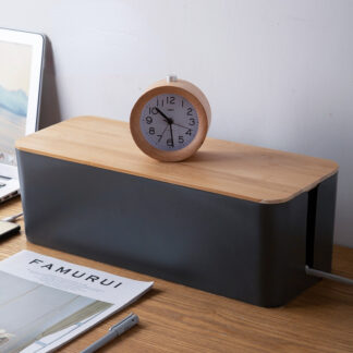 Bamboo Plastic Wire Power Cord Hidden Storage Box