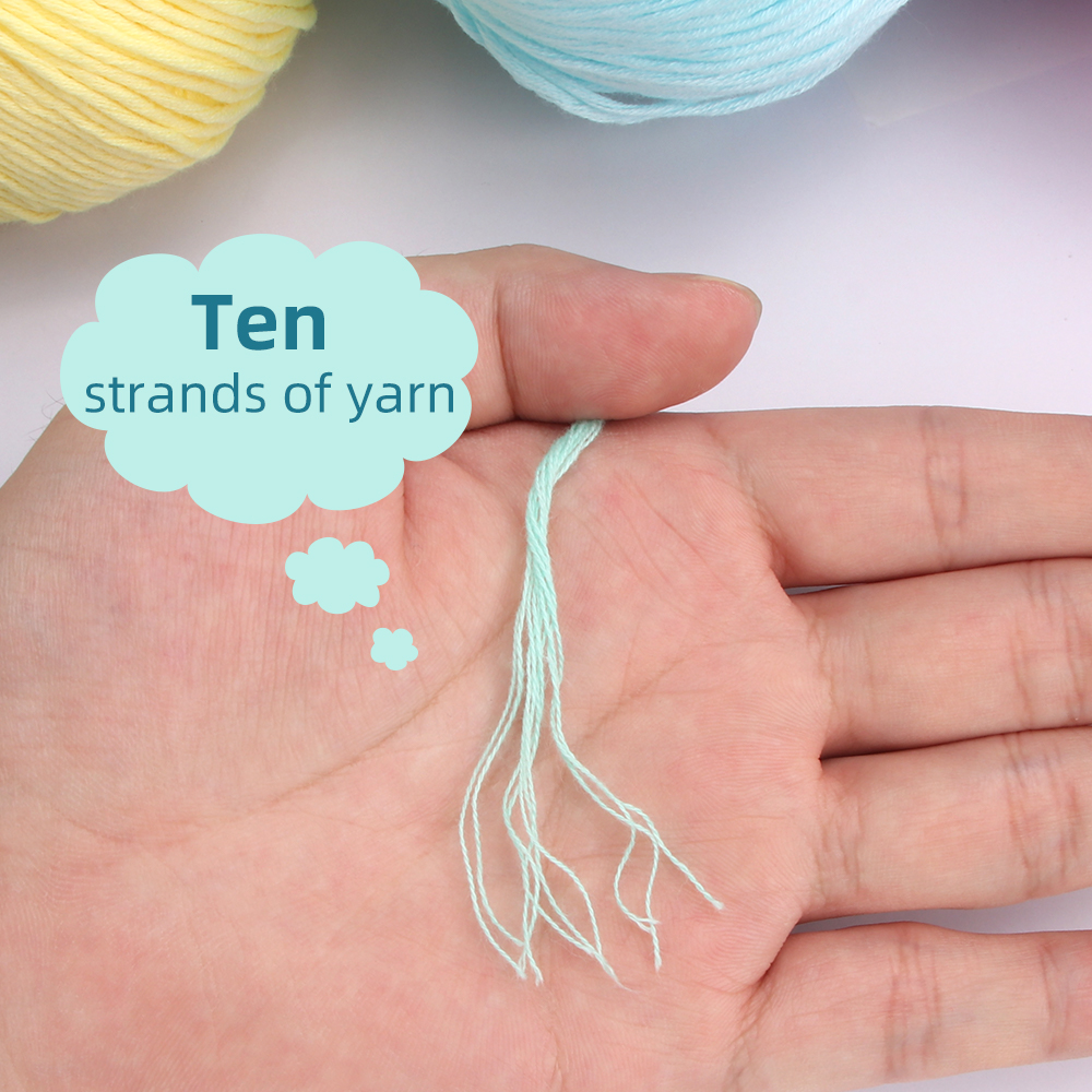 10PCS 100% Organic Cotton Yarn Pure/Mixed Color Yarn Set - Image 5