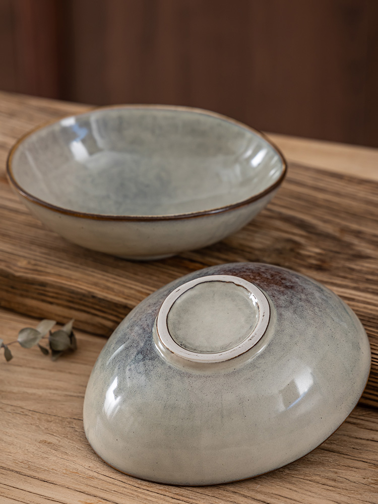 Soild Pastoral Style Retro Ceramics Vegetable Bowl - Image 4