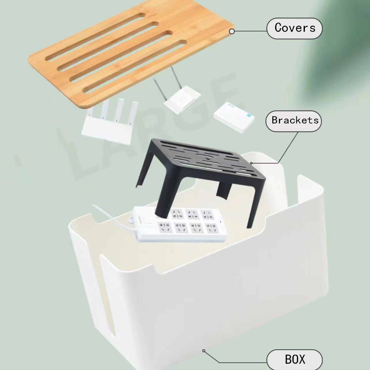 WiFi Router Storage Box Wire Cable Storage Case Organizer Box For Household - Image 6