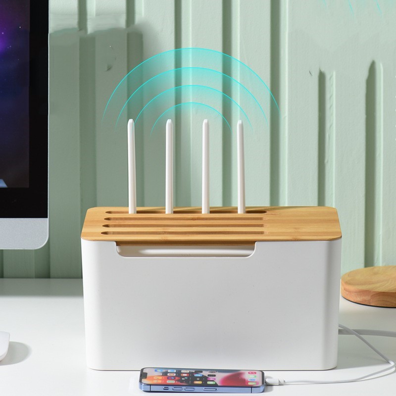 WiFi Router Storage Box Wire Cable Storage Case Organizer Box For Household