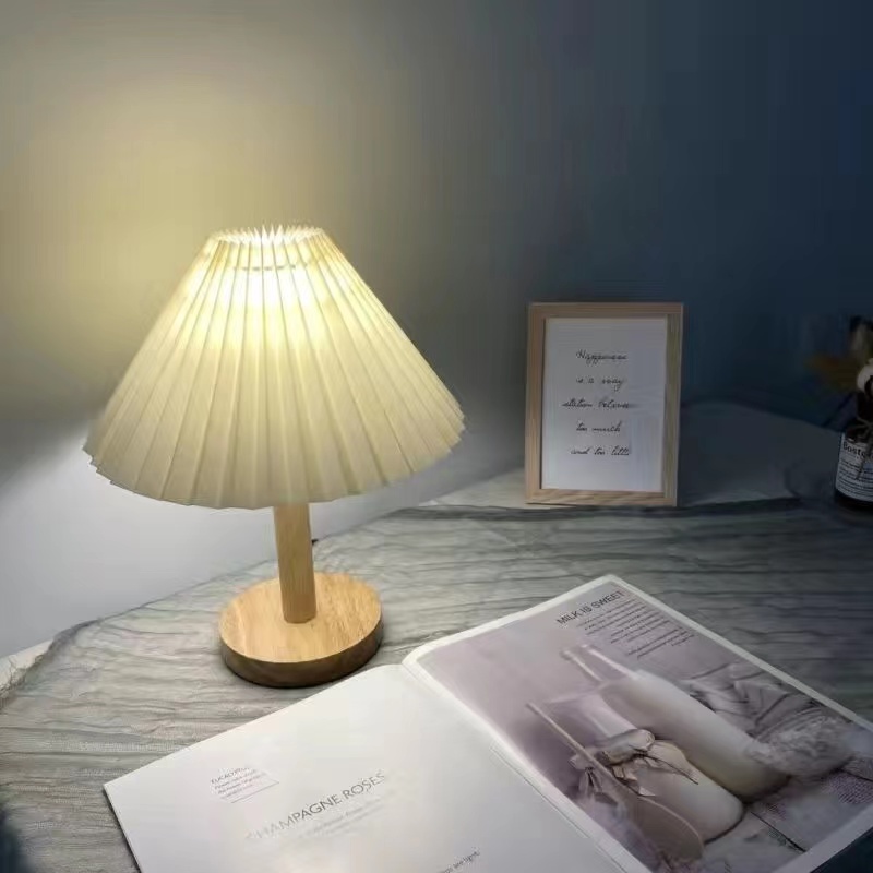 Nordic Pleated USB Table Lamp DIY Foldable 5V 220V Art Night Light - Image 3