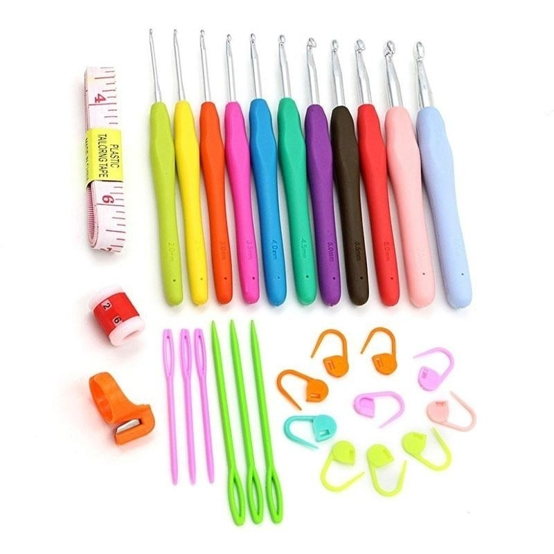 37PCS Ergonomic Needles Knitting Crochet Hook Set for Beginners - Image 3
