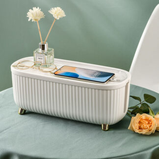 White Stripe Wire Cable Cable Management Box