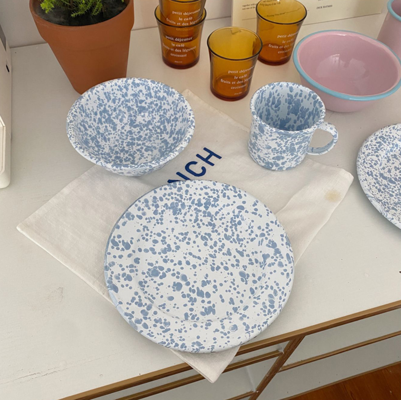 Decor Splash Blue Ink Dinnerware Set, 4PCS/Set - Image 6