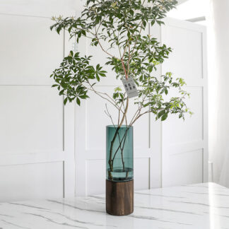 Creative Nordic Log Solid Wood Transparent Glass Vase