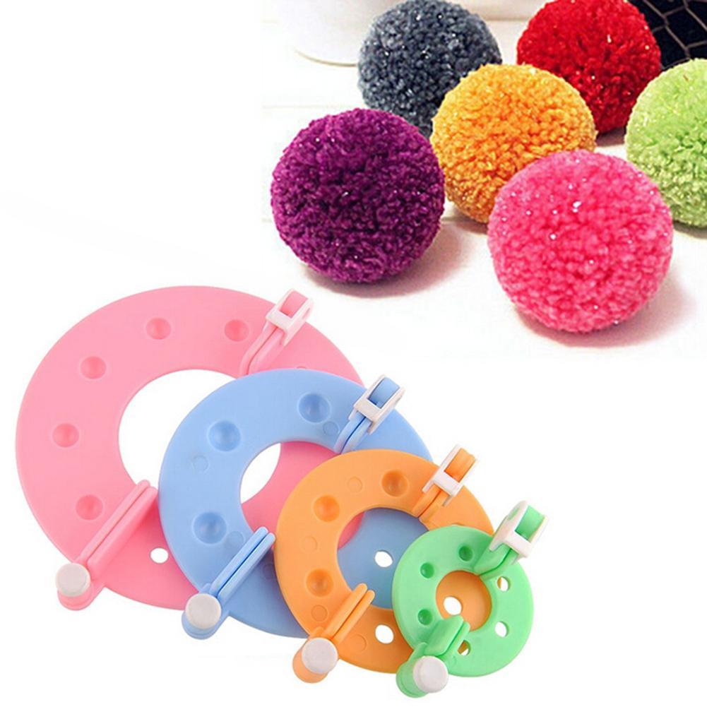 8PCS 4 Sizes Wool Plush Pompon Ball Maker Knitted Tools Yarn Set - Image 2