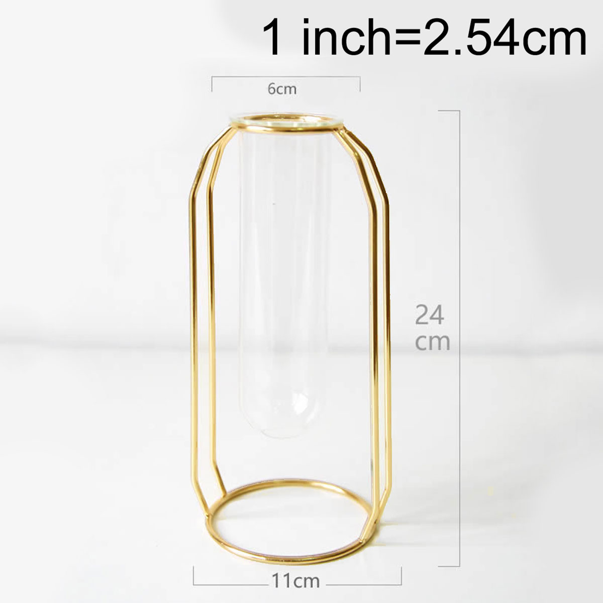 2PCS Hydroponic Golden Iron Line Glass Vase - Image 2