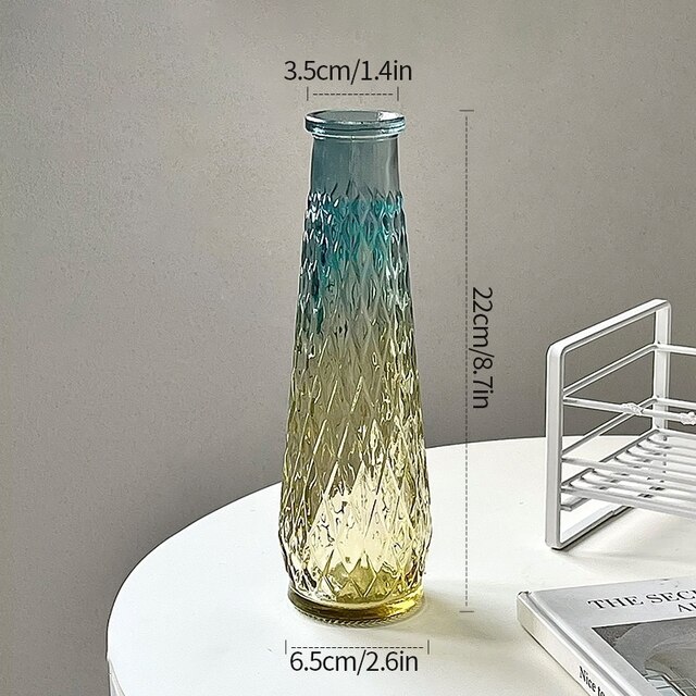 2PCS Embossed Transparent Glass Vase Set - Image 6