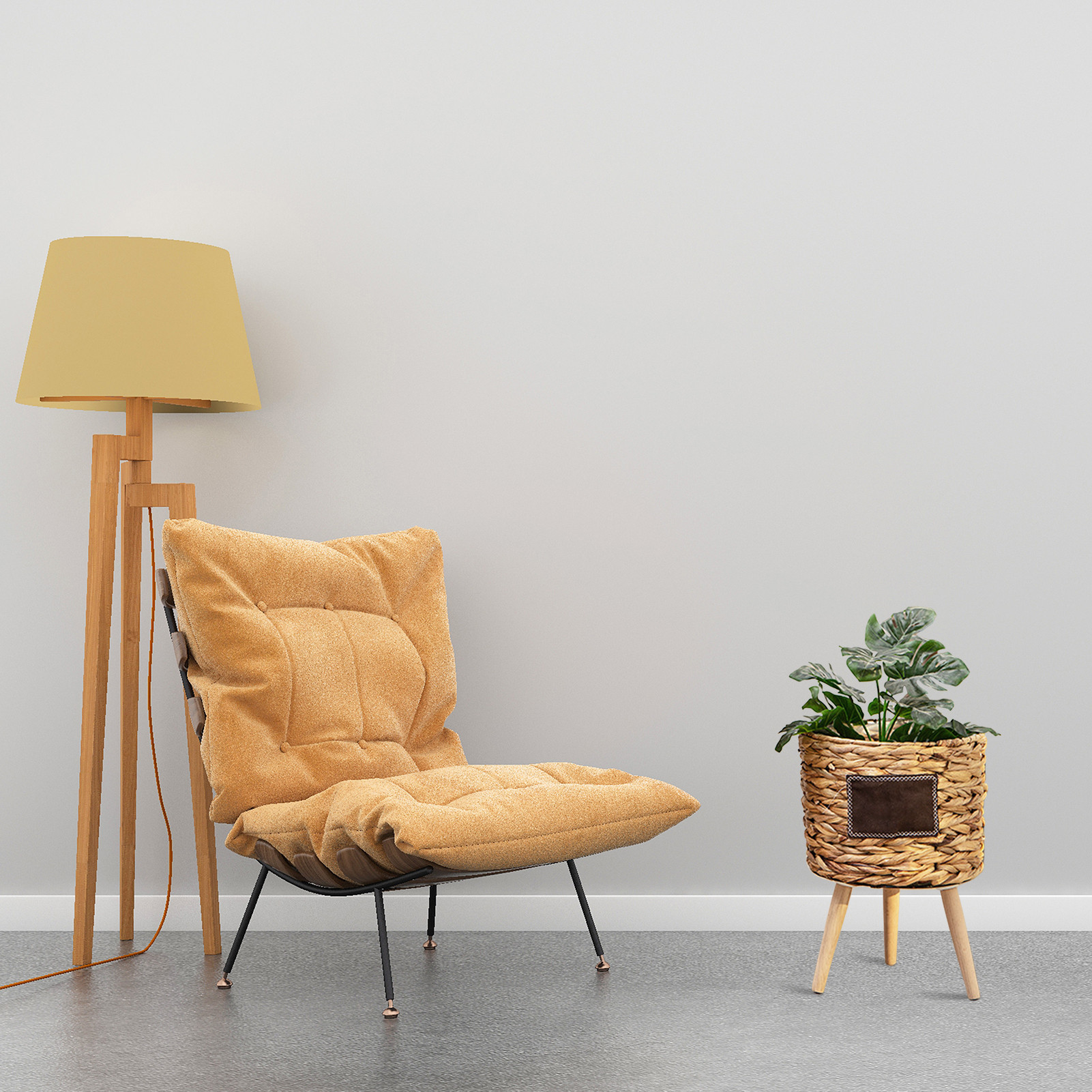 Flower Pot Basket Plants Stand With Removable Wood Legs For Indoor Gadern - Image 3