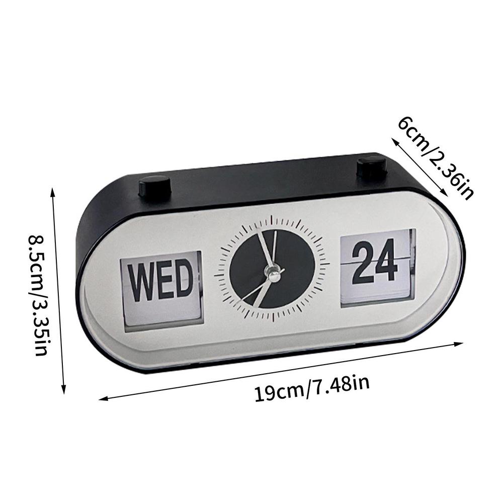 New Creative Fun Flip Mechanical Alarm Clock Digital Calendar Clocks - Image 4