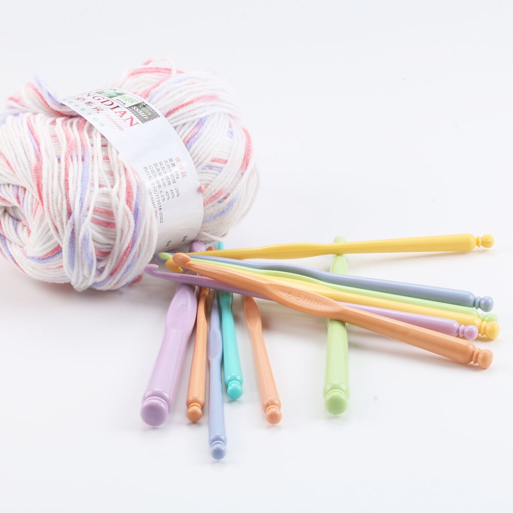5PCS Colorful Plastic Crochet Hooks Wool Knitting Tools - Image 3
