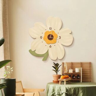 Vintage 3D Flower Shape 12-inch Wall Clock  Home Decoration