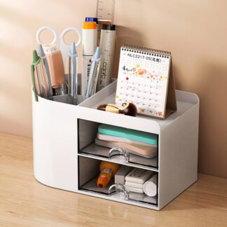 Simple Pen Holder With Drawer Multifunction Desktop Organizer