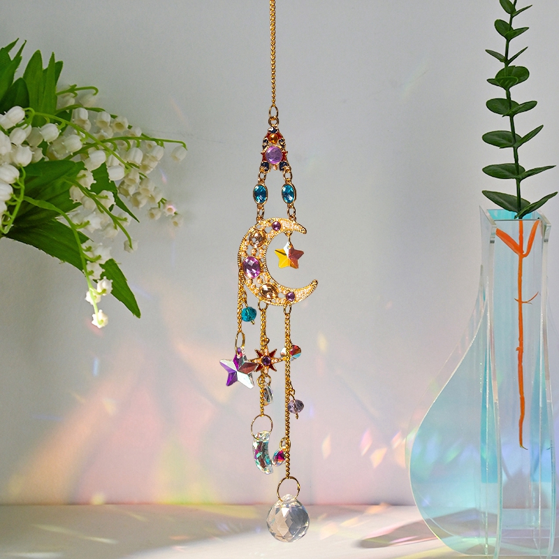 Moon Rainbow Crystal Hanging Suncatcher Light Catcher