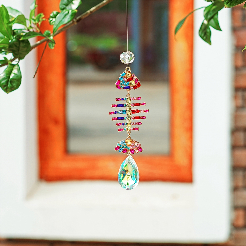 Colored Rhinestone Wind Pendants Sun Catcher